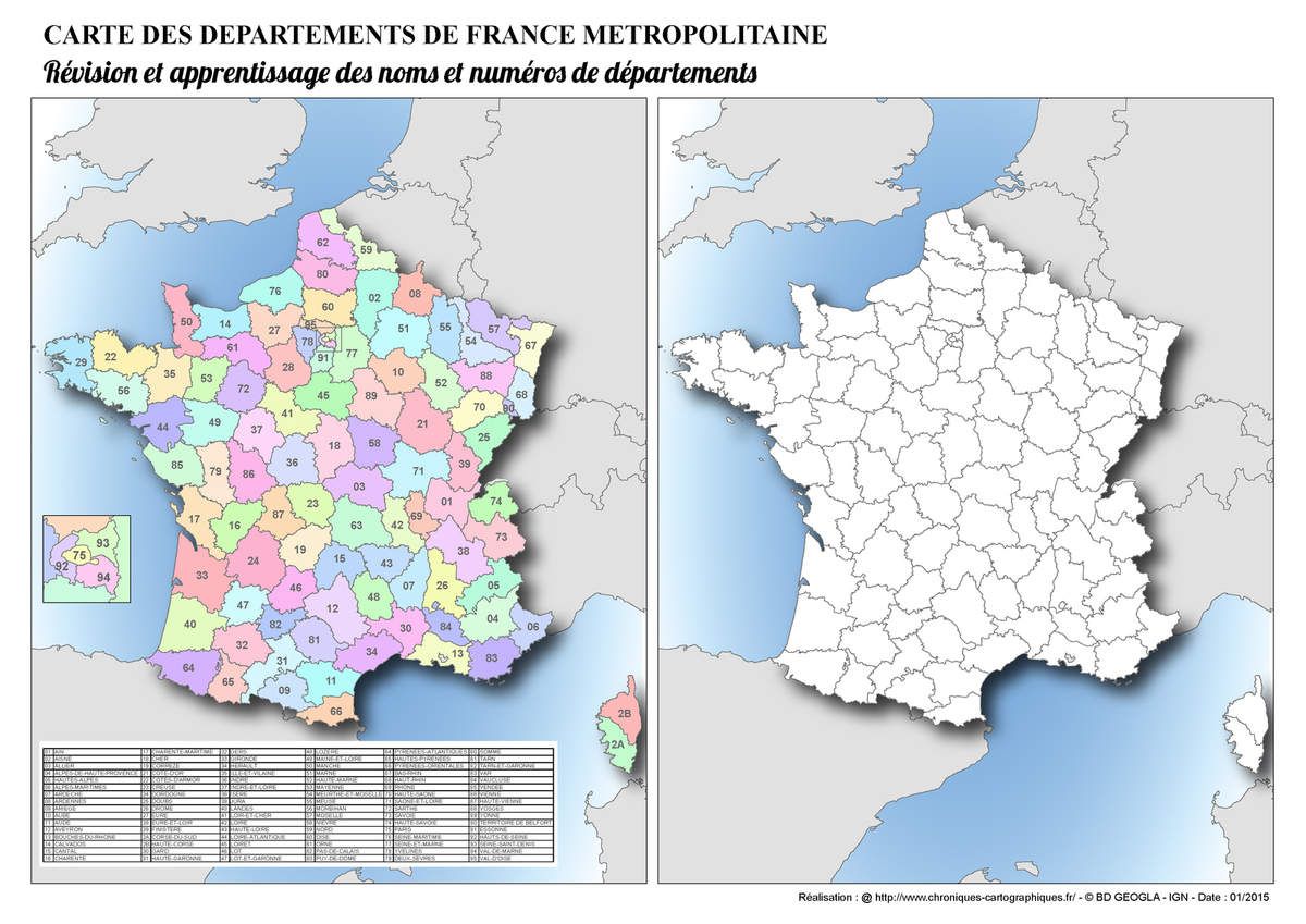 carte départements de france à imprimer