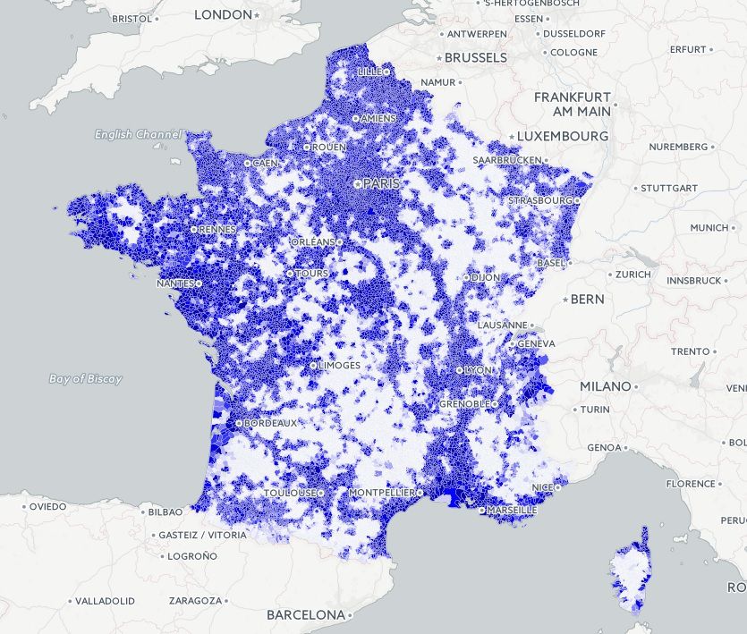 Carte de France de la couverture mobile - Cartes de France - Actualités