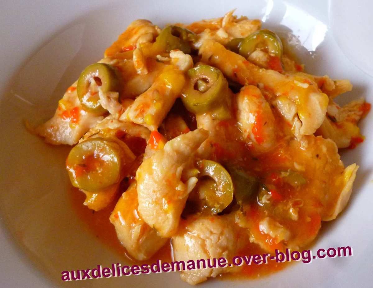 émincés de poulet sauce poivrons et riz auxdelicesdemanue