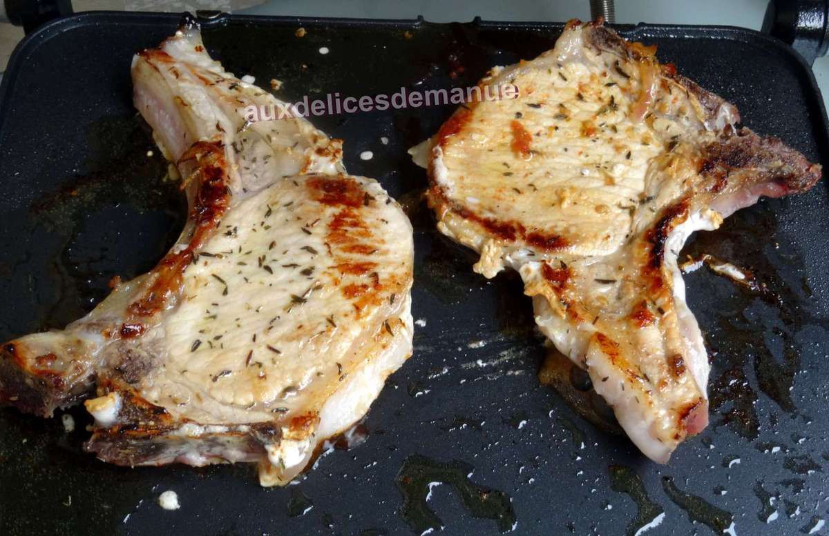 Côtes de porc marinées à la plancha - auxdelicesdemanue