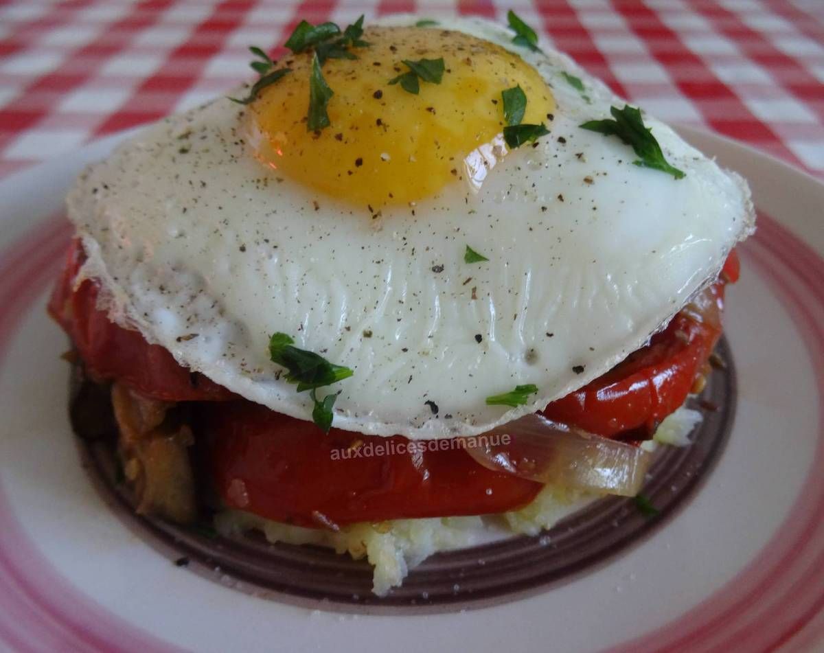 ratatouille, pommes de terre vapeur, cuisine des restes, cuisine pas cher, oeuf au plat 