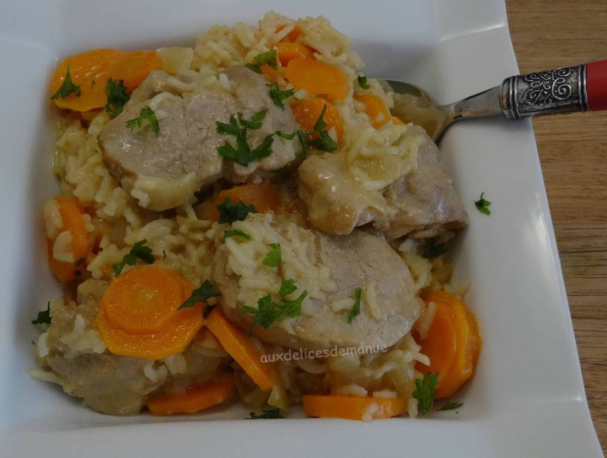 Filet Mignon De Porc Au Riz Carottes à La Crème Au Cookéo