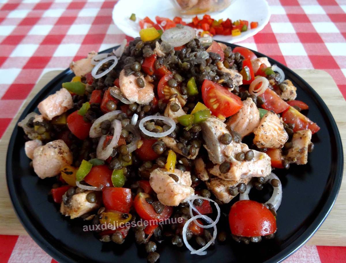 Salade De Lentilles Et Legumes Au Saumon Auxdelicesdemanue