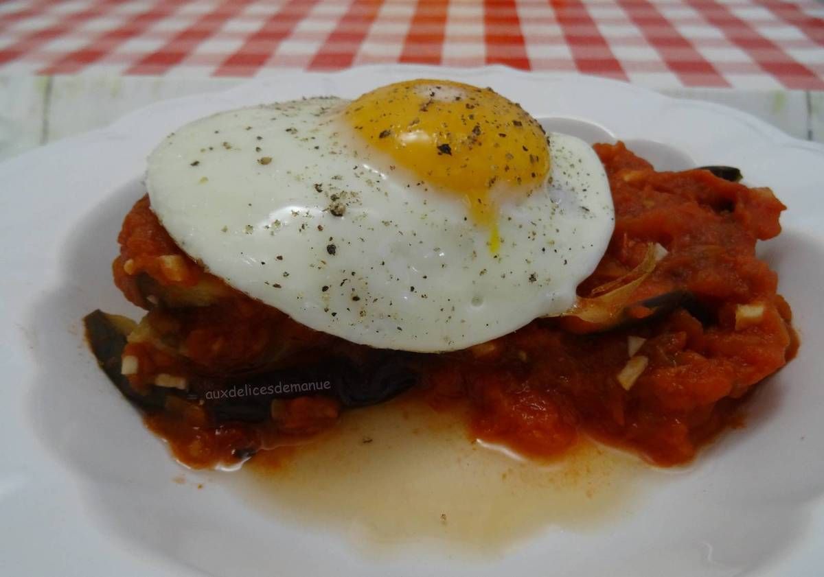 aubergine, sauce tomate, plat d'été, light, plat léger 