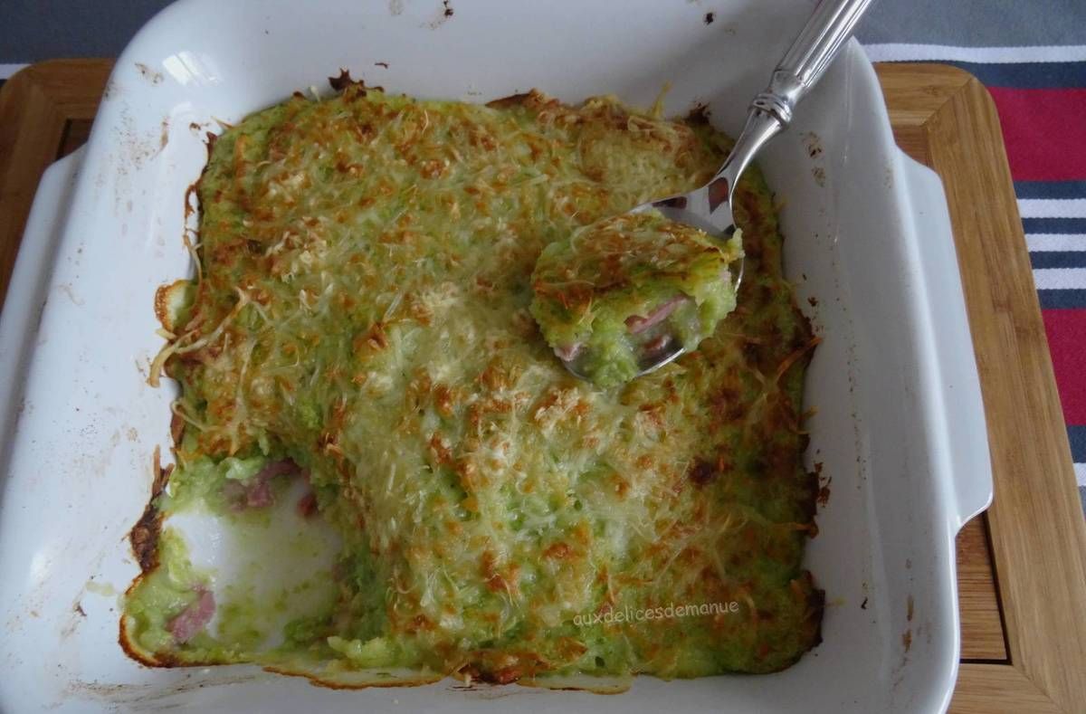 gratin, petits-pois, purée 