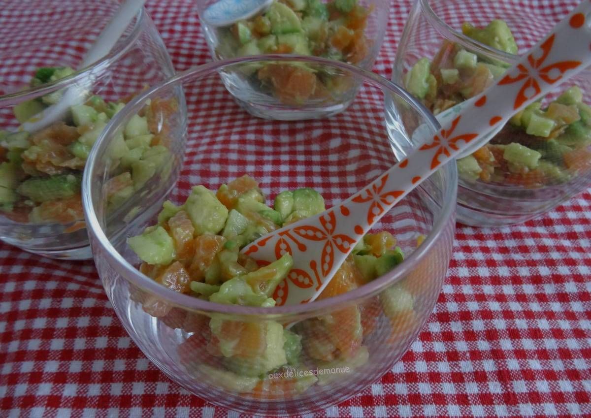avocat, truite fumée, granny smith, pomme, verrines, entrée, apéritif, fêtes, Noël, nouvel an, saint-Sylvestre 