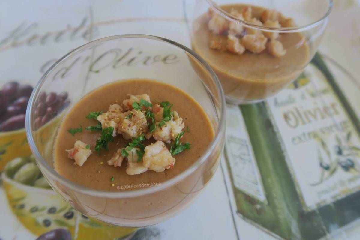 panna cotta, panna cotta salée, bisque de homard, entrée, homard, bisque, verrine, apéritif, crevettes 