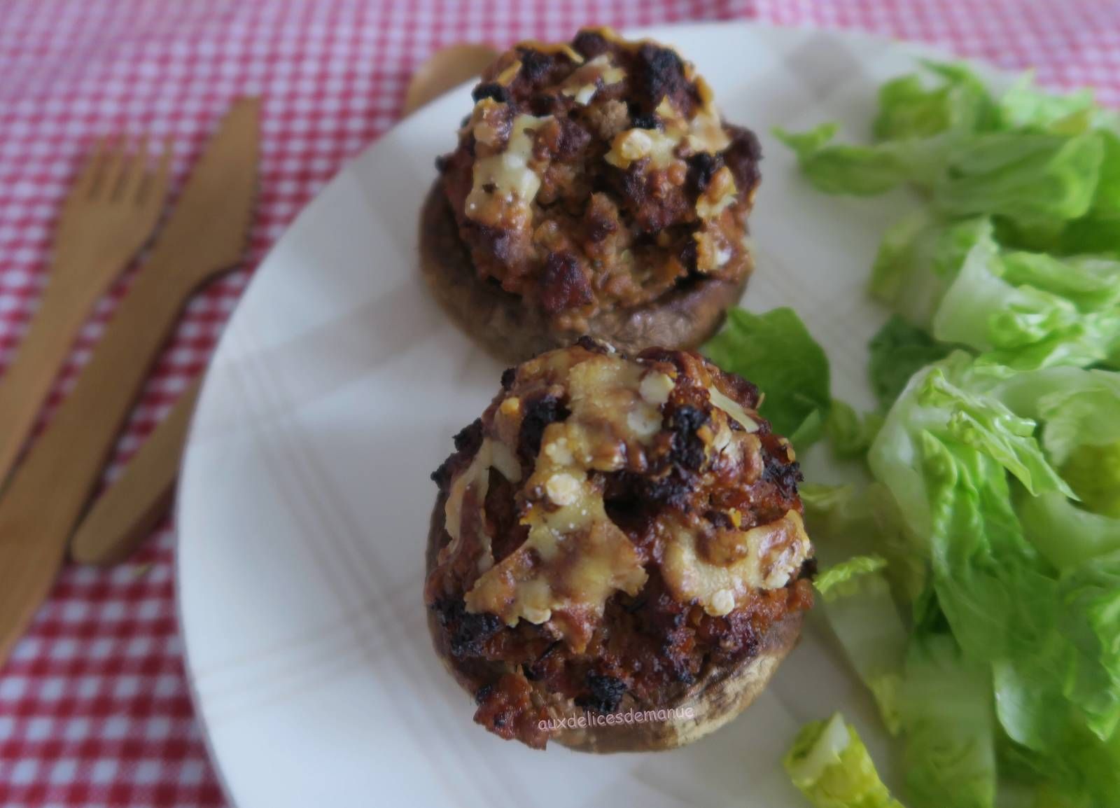 champignon, champignon de Paris, champignon farci, bœuf , farce fine