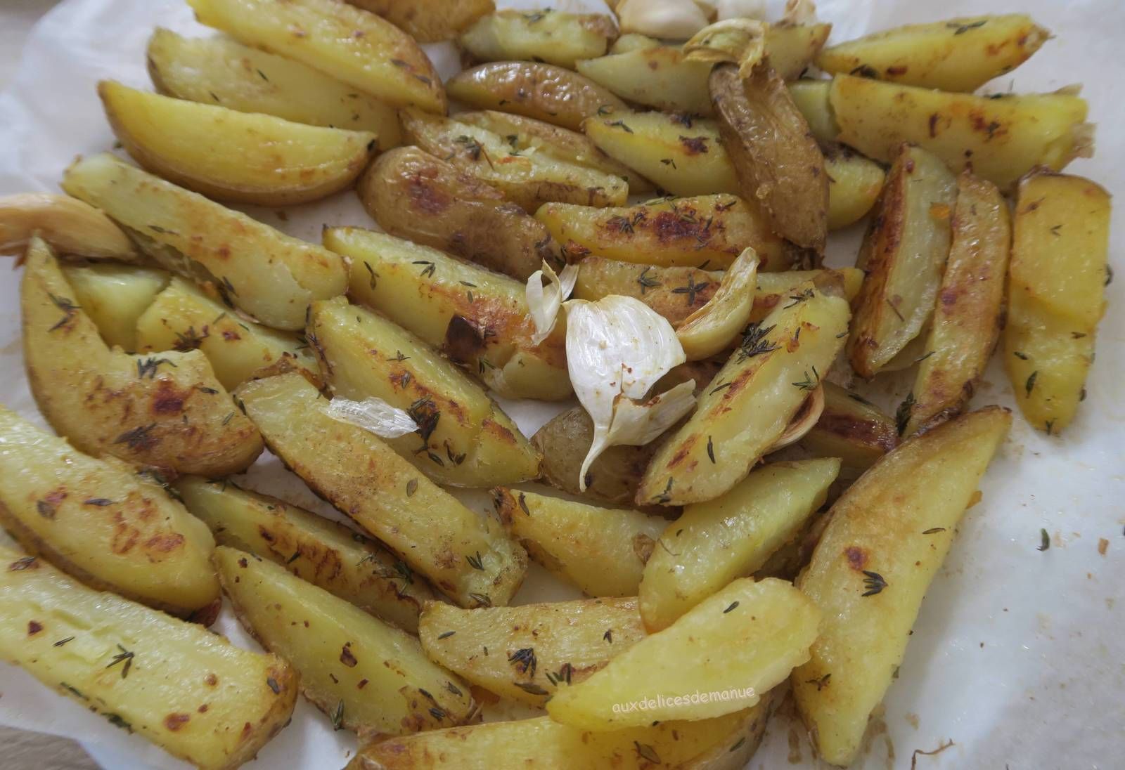 Potatoes à l'ail et au thym, à la plancha - auxdelicesdemanue