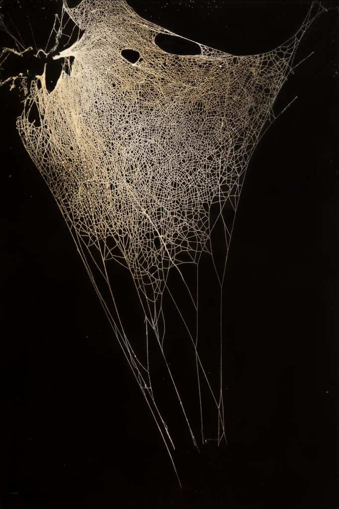 Nouvelle série de l'artiste Aymée Darblay réalisée à partir de toiles d'araignées