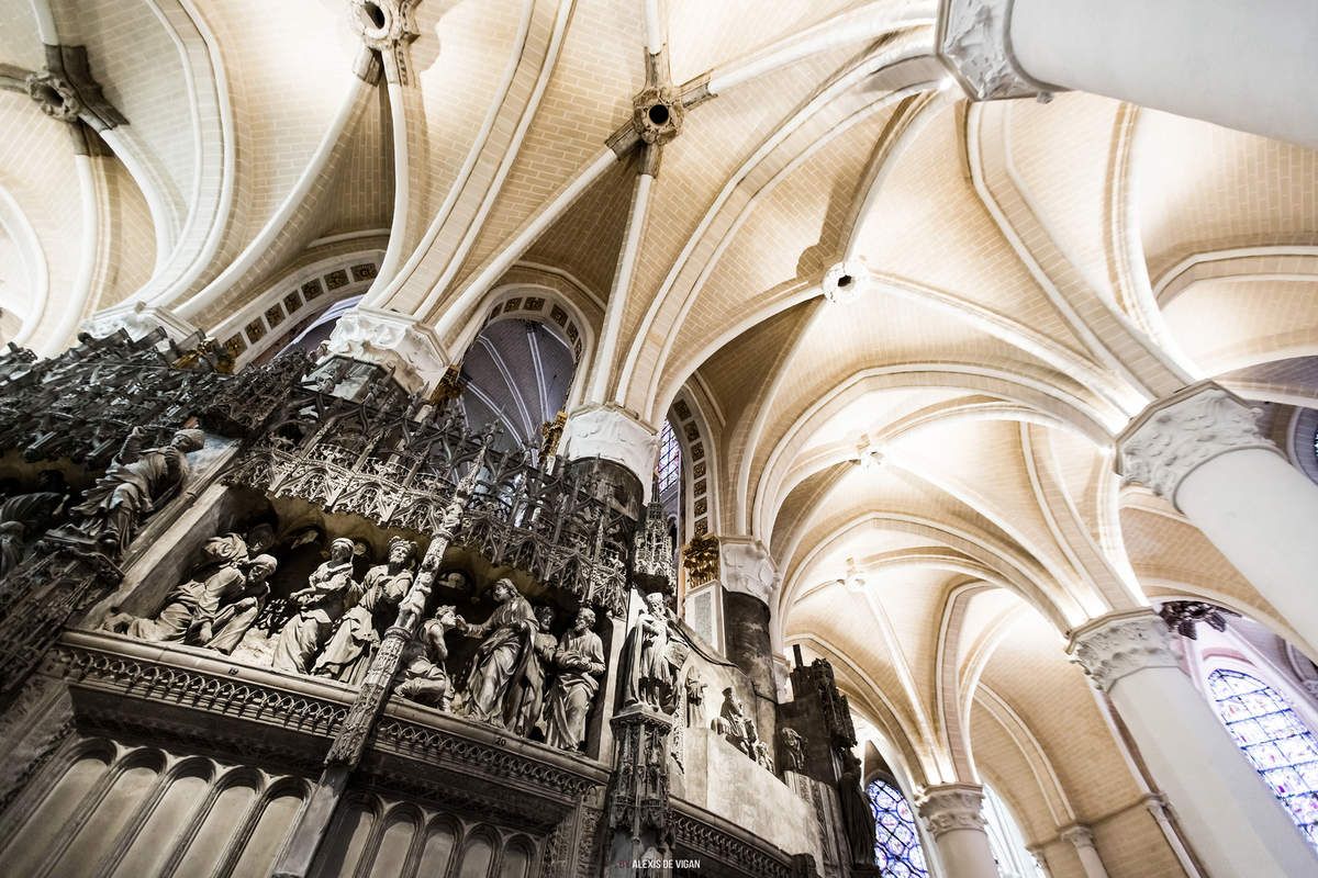 Cathédrale de Chartres lors de sa réfection