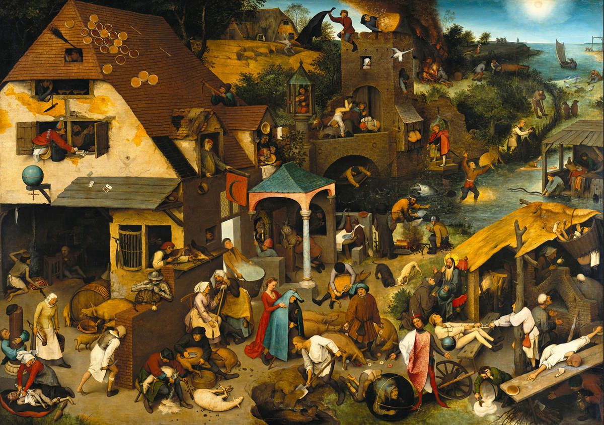 Brueghel l'Ancien, les Proverbes flamands, 1559 © Internet