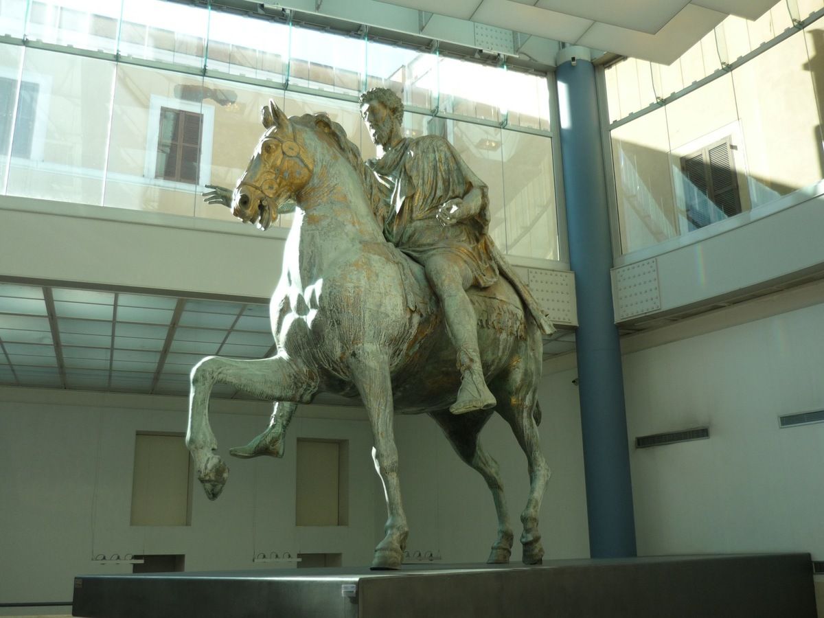Statue équestre de Marc-Aurèle (161-180 apr. JC.), Bronze, 424 cm. cm 424