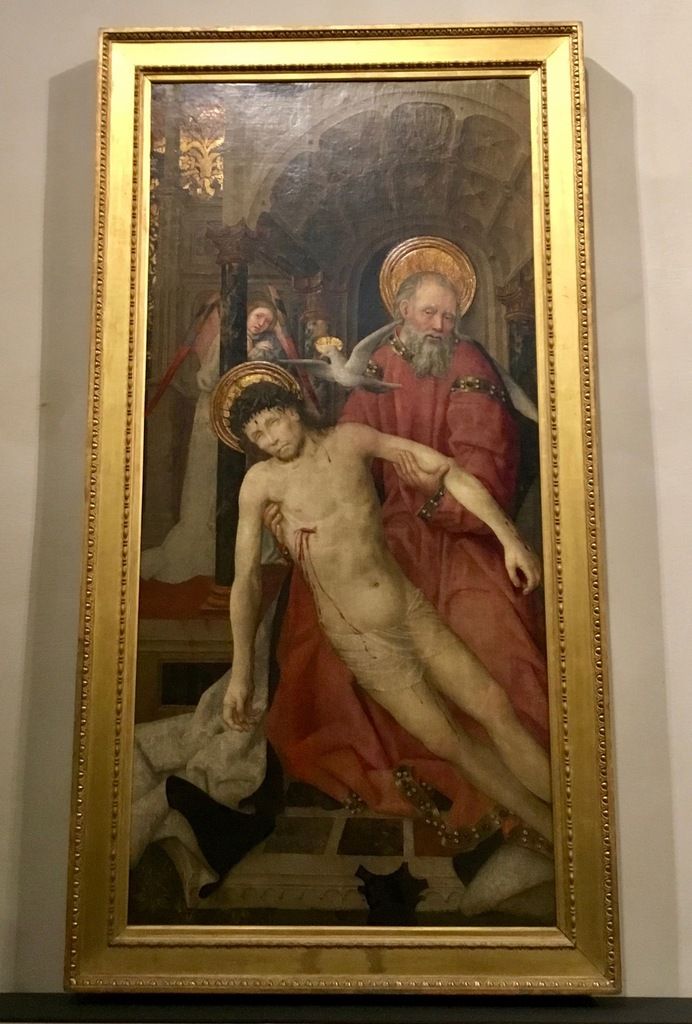 Antoine de Lohny, Trinità, 1465-1470 Circa, Tempera e oro su tavola, trasporta su tela