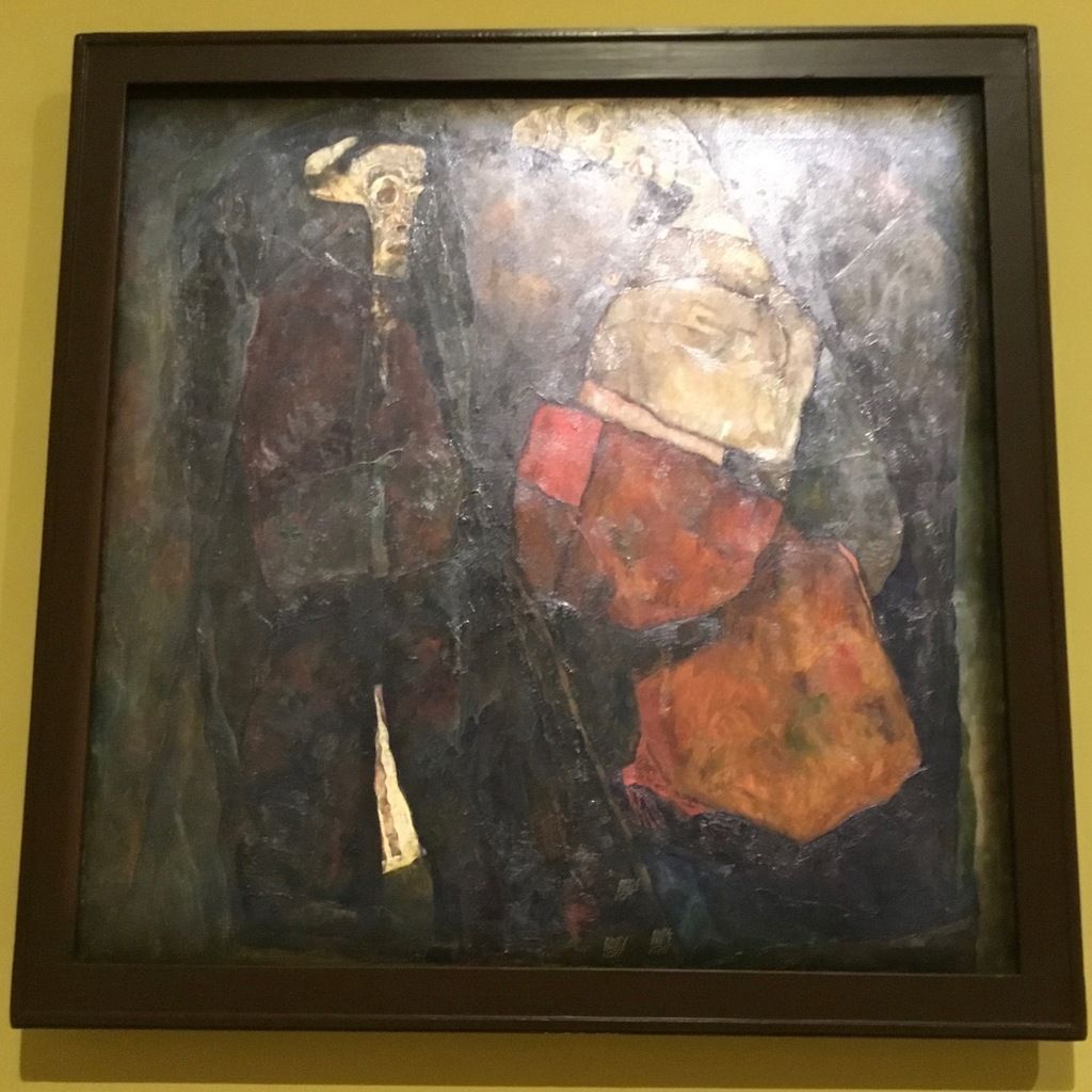 La Femme enceinte et la Mort (la Mère et la Mort), 1911, Huile sur toile, Prague, National Gallery