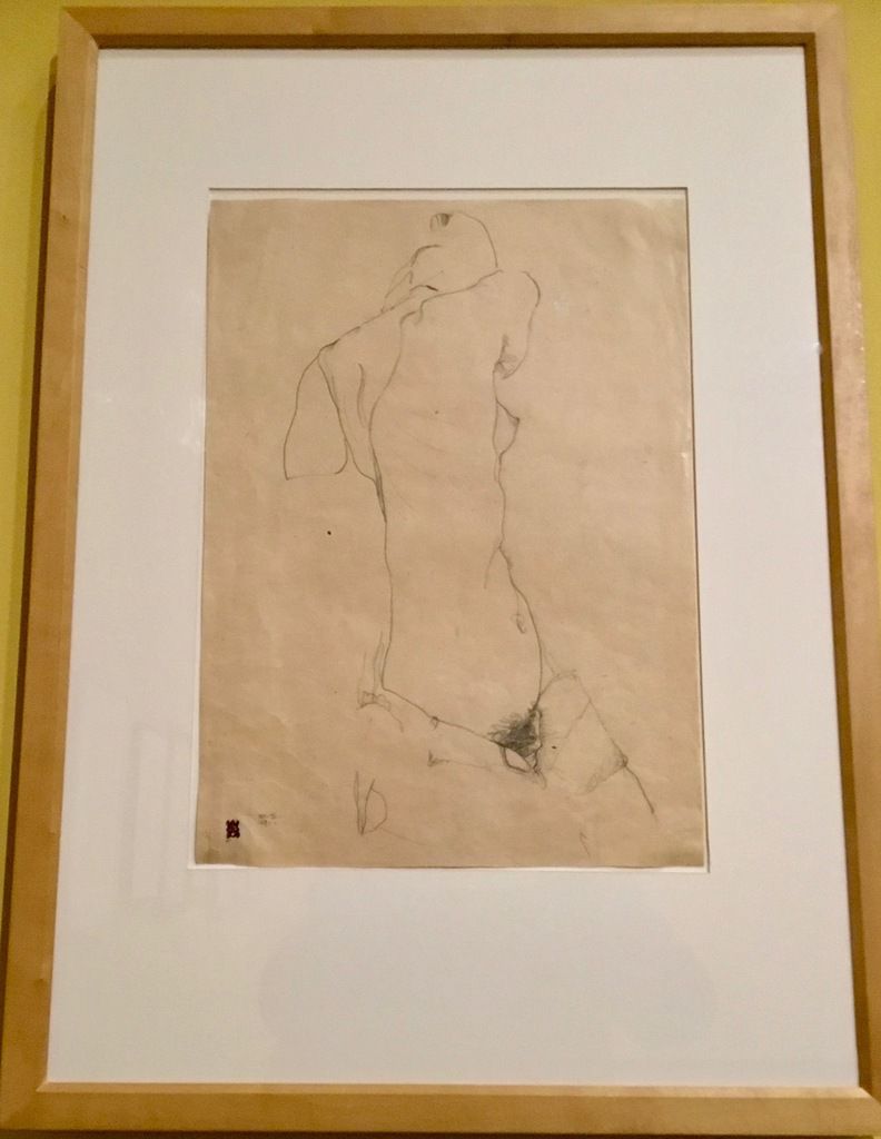 Femme à demi nue, 1911, Crayon sur papier, Collection Werner Coninx