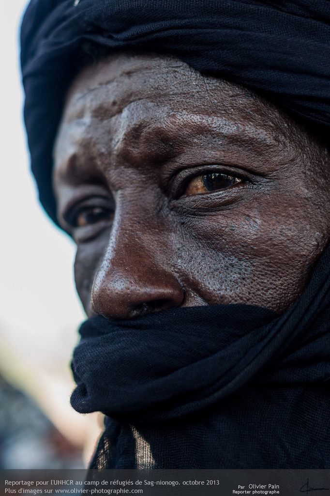 Portrait d'un Touareg réfugié au Burkina Faso.