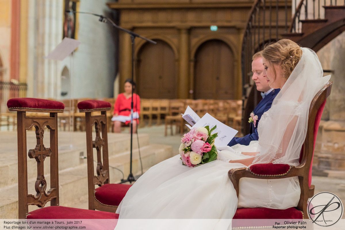 Reportage lors d'un mariage à la cathédrale de Tours.