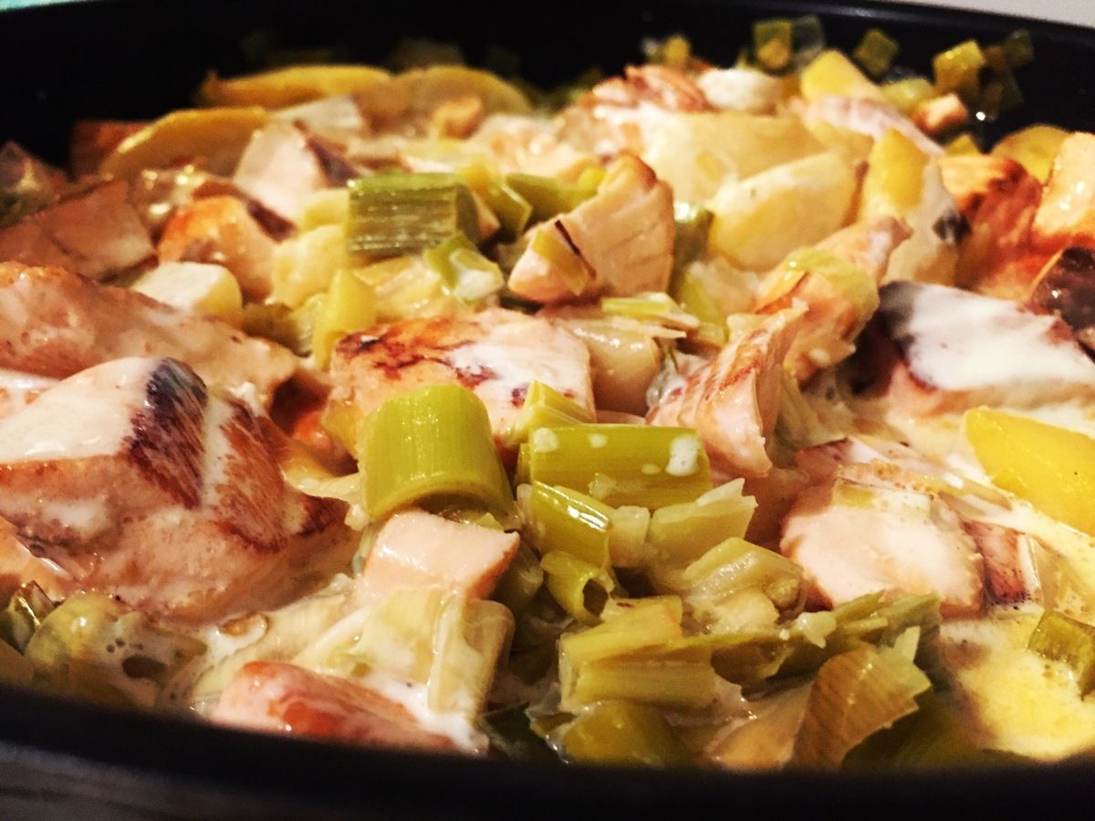 compotée de poireaux aux pommes