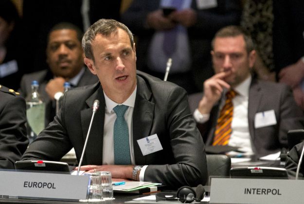 Le directeur d'Europol Rob Wainwright. Il a annoncé la découverte d'un réseau social développé par l'Etat Islamique. - Jerry Lampen / ANP / AFP