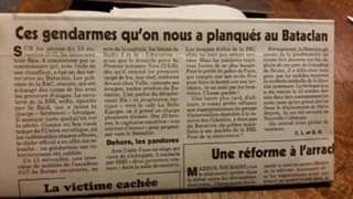 Le canard enchainé révèle que lors des attentats du Bataclan les ordres du ministère de l'intérieur ont été aux BRI : "vous ne vous en mêlez pas".