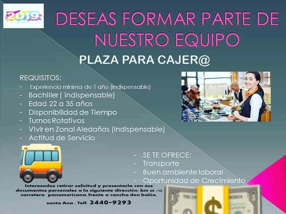 empleo cajera tudo