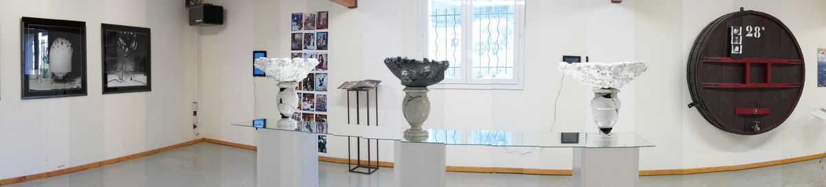 vue d'ensemble de l'expo avec en premier plan les oeuvres de AinsleyMuraour
