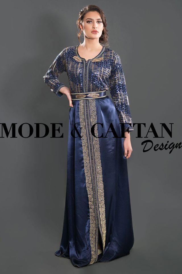 Robe orientale bleu nuit nouveau modèle 2018 en vente sur Mode & Caftan -  Mode et Caftan Design