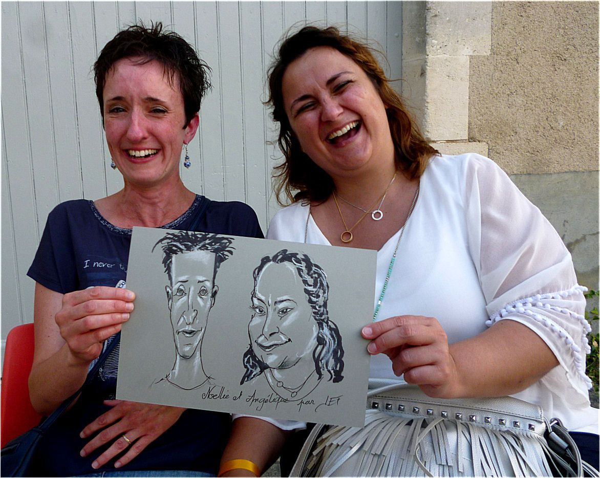 Animation JEF Caricaturiste pour la société générale au logis de Boussac à Cherves-Richemond près de Cognac le 22 juin 2017