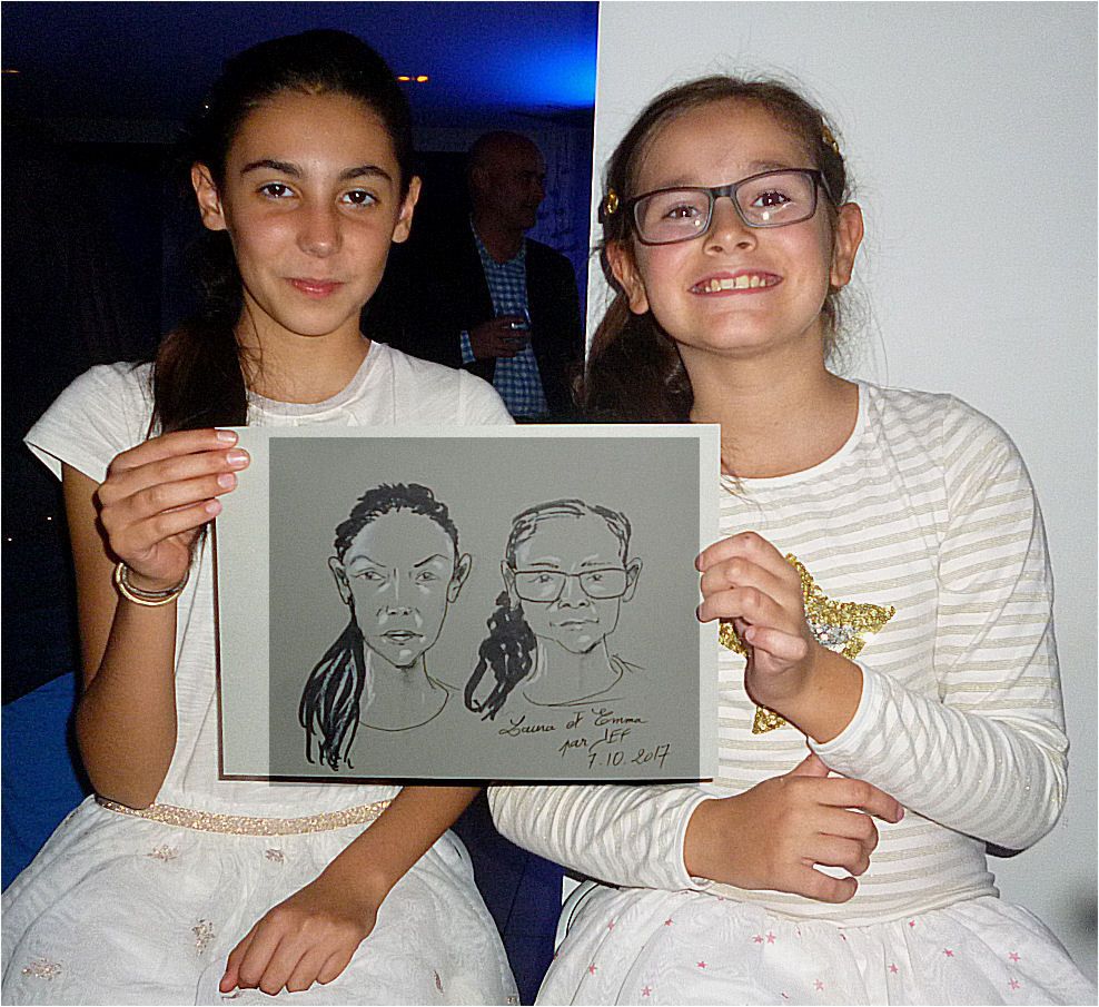 Laura et Emma caricature de Jef