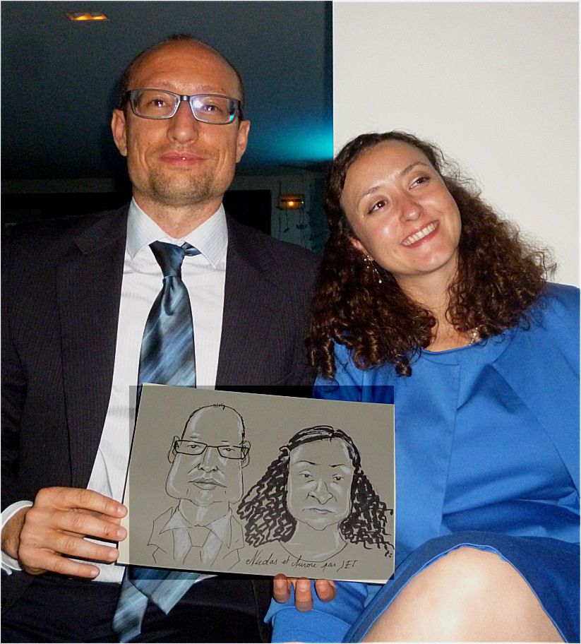 Nicolas et Aurore caricature de Jef