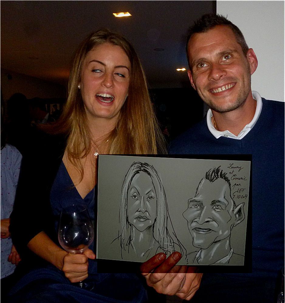 Laury et Emeric caricature de Jef