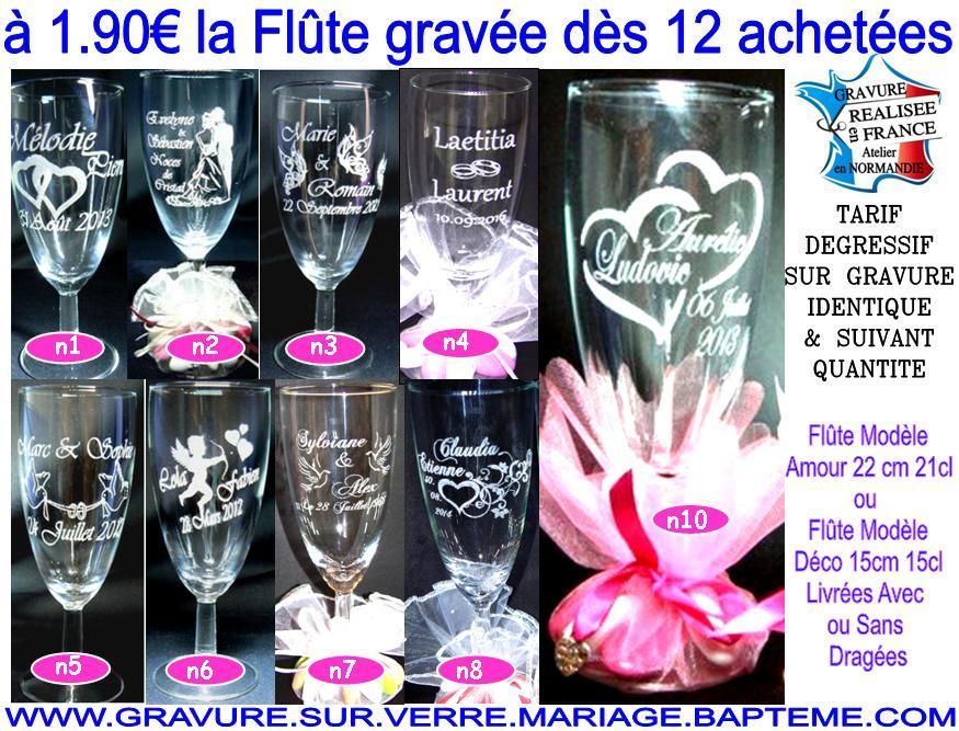Flûte à Champagne Personnalisé Mariage Pas Cher Flute Mariage- - GRAVURE SUR VERRE.VERRE GRAVES.DECO MARIAGE.BAPTEME