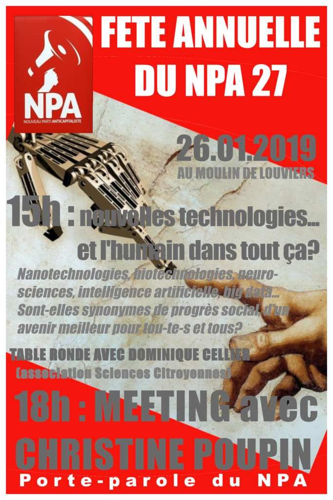 Fête départementale du NPA 27 samedi 26 janvier, au Moulin, à Louviers