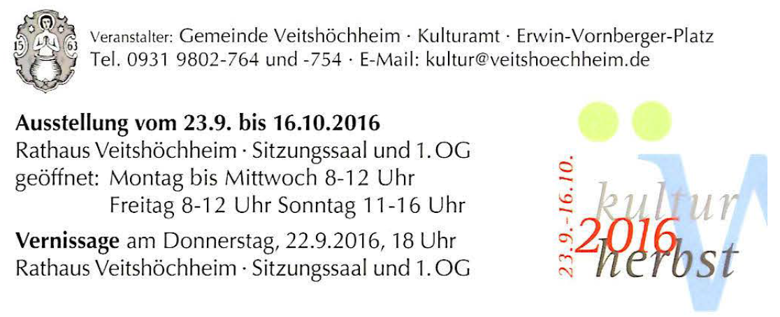 Willi Kopler und das idyllische Veitshöchheim - Ungewöhnliche Ausstellung im Veitshöchheimer Rathaus vom 23.9. bis 16.10.2016