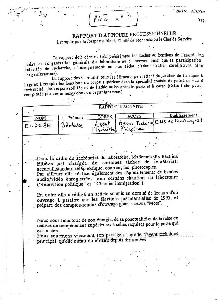 Beatrice. EL BEZE / DOCUMENTS PREUVES DE MON AFFAIRE