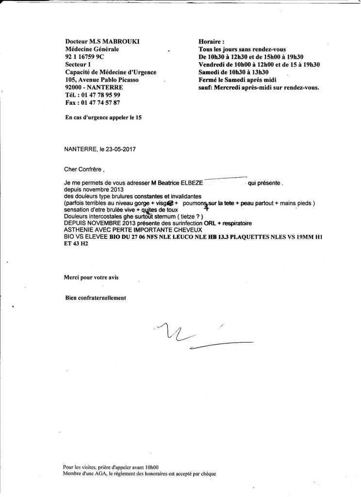 Beatrice EL BEZE / DOCUMENTS PREUVES DE MA TERRIFIANTE PERSÉCUTION