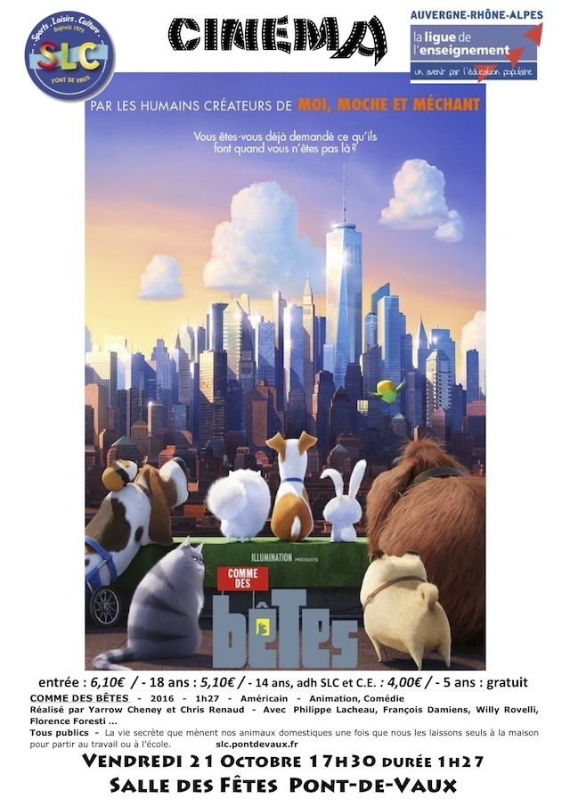 Les prochaines séances de cinéma de SLC.