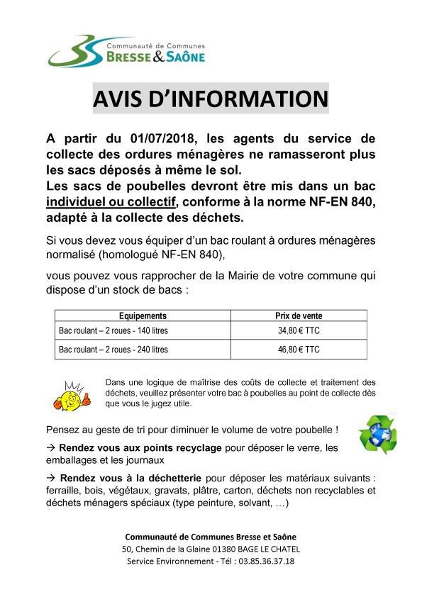 Une nouvelle reglémentation pour le ramassage des poubelles sur le  territoire de Pont-de-Vaux. - LJPDV