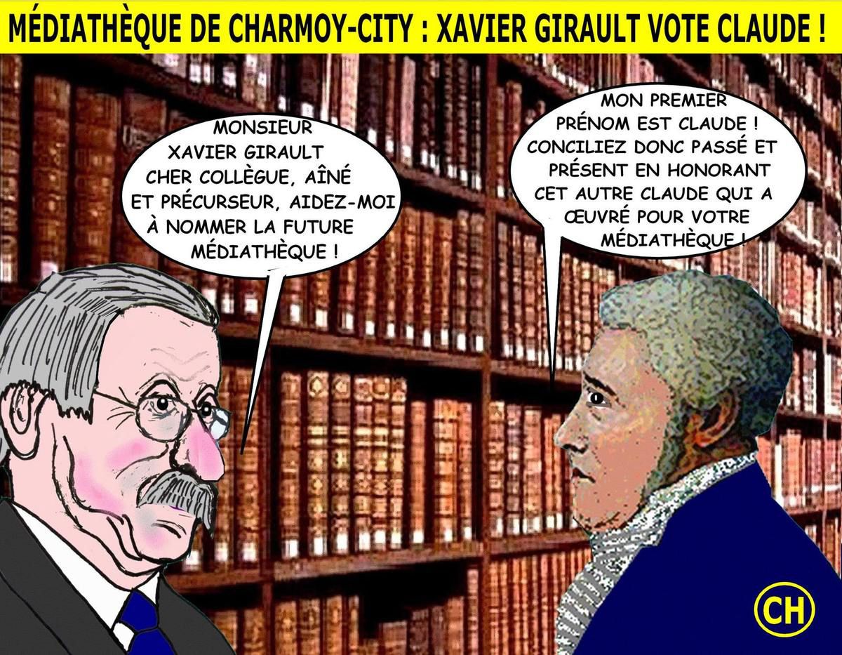 Médiathèque de Charmoy-City, Xavier Girault vote Claude