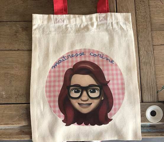 cadeau maîtresse tote bag personnalisé