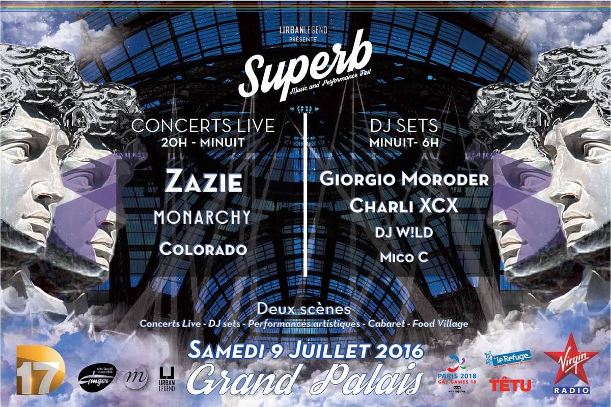 "SUPERB" Une Soirée Evénement au Grand Palais le Samedi 9 Juillet 2016