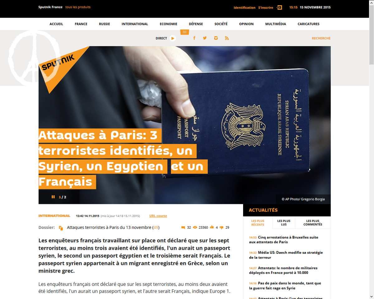 Attentats du vendredi 13 novembre : 3 terroristes identifiés, un syrien, un égyptien et un "français"