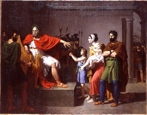 Eponine et Sabinus devant Vespasien, peinture par Alexandre Menjaud (1802 Paris, Ecole Nationale Supérieure des Beaux-Arts)