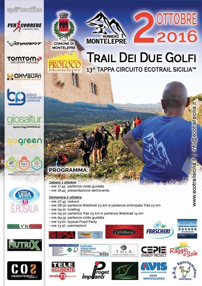 Trail dei Due Golfi. Locandina dell'edizione 2016