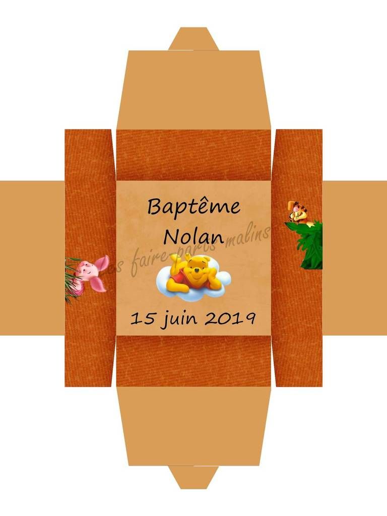 boite winnie l'ourson naissance baptême mariage invitationwinniepascher