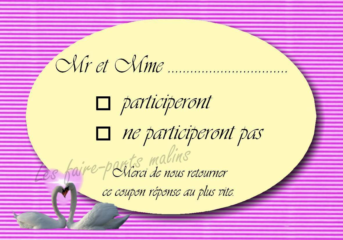 carte cygne naissance baptême mariage invitationcygnepascher