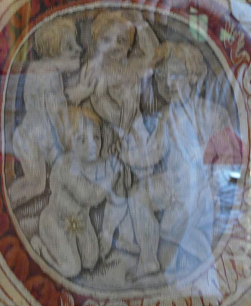 Mois d'Août, la Vierge, tenture des Mois Lucas, Laine et soie, basse lisse, Manufacture des Gobelins atelier Souet 1712-1714, in château de Chenonceau. Photographie lavieb-aile.