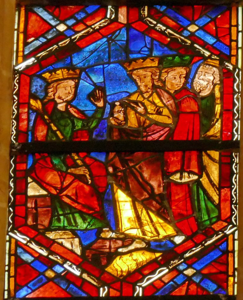 Les mages devant Hérode, baie 202, Arbre de Jessé et Enfance du Christ, cathédrale Saint-Gatien de Tours, photographie lavieb-aile.