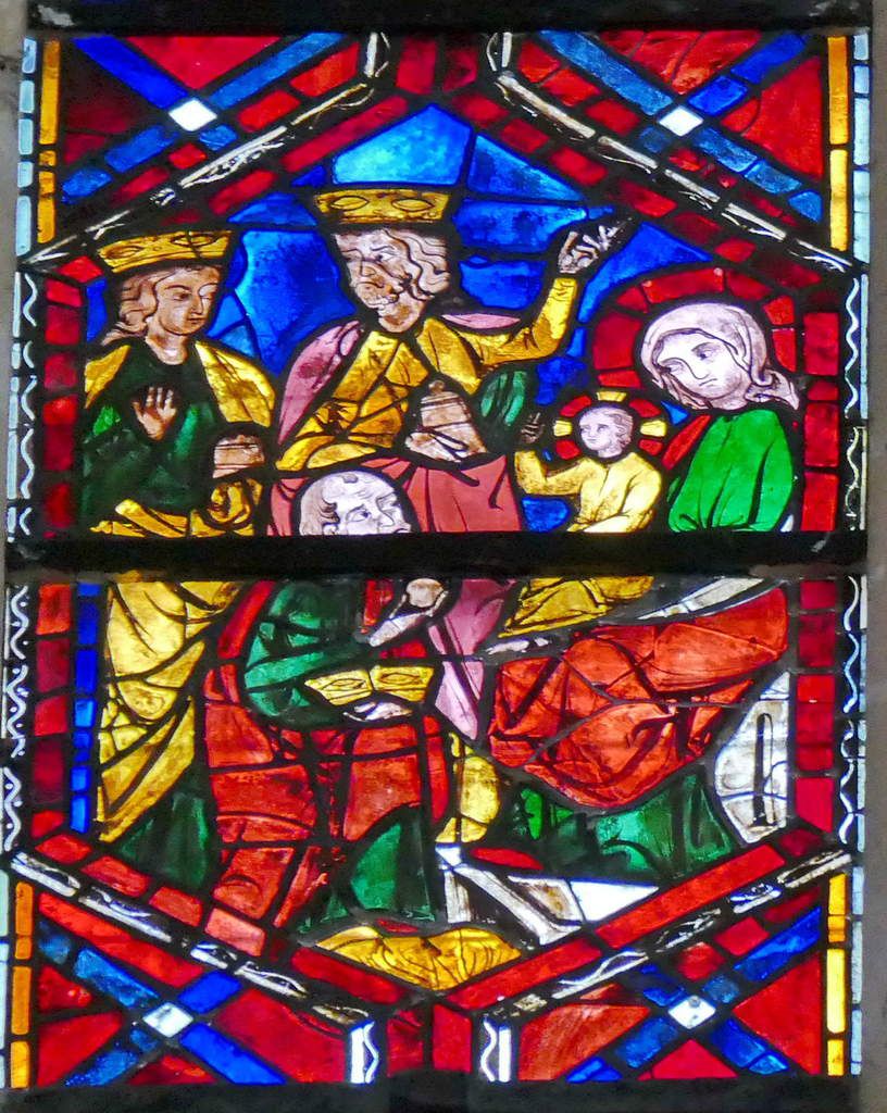 Adoration des mages, baie 202, Arbre de Jessé et Enfance du Christ, cathédrale Saint-Gatien de Tours, photographie lavieb-aile.